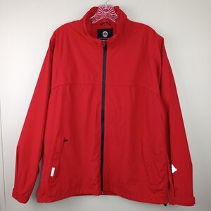 StormTech Golf H2Xtreme Waterproof Mock Neck Zip-Up Jacket in Red Sz. L